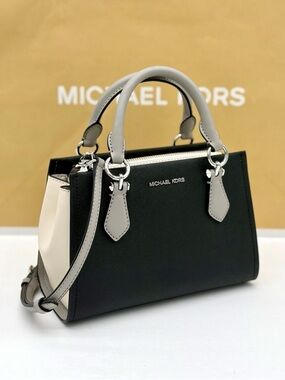 Michael Kors Marilyn Small Color-Block Saffiano Leather Satchel Crossbody Bag